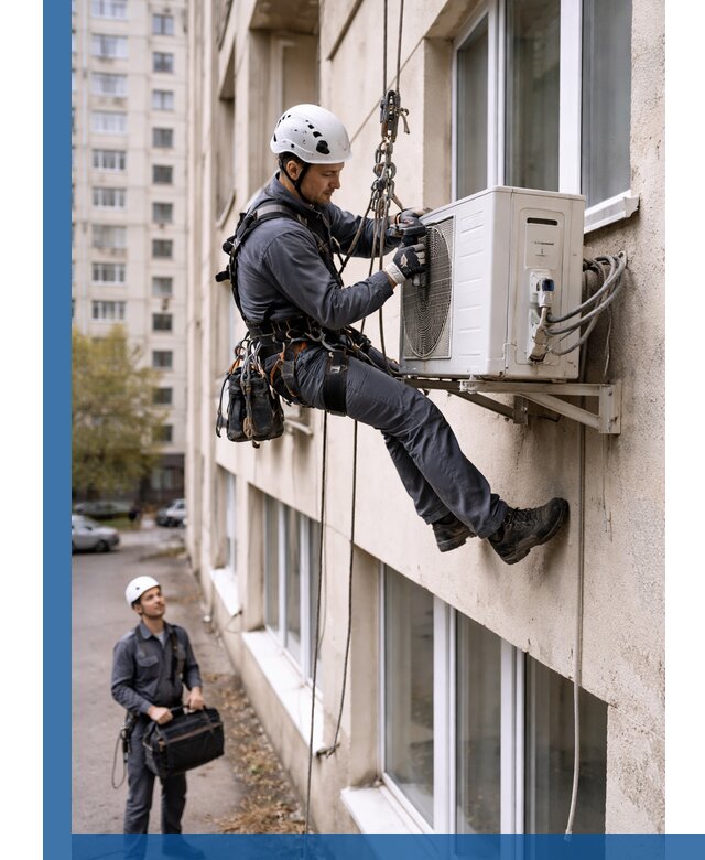 Демонтаж внешнего блока кондиционера в Котласе профессионально