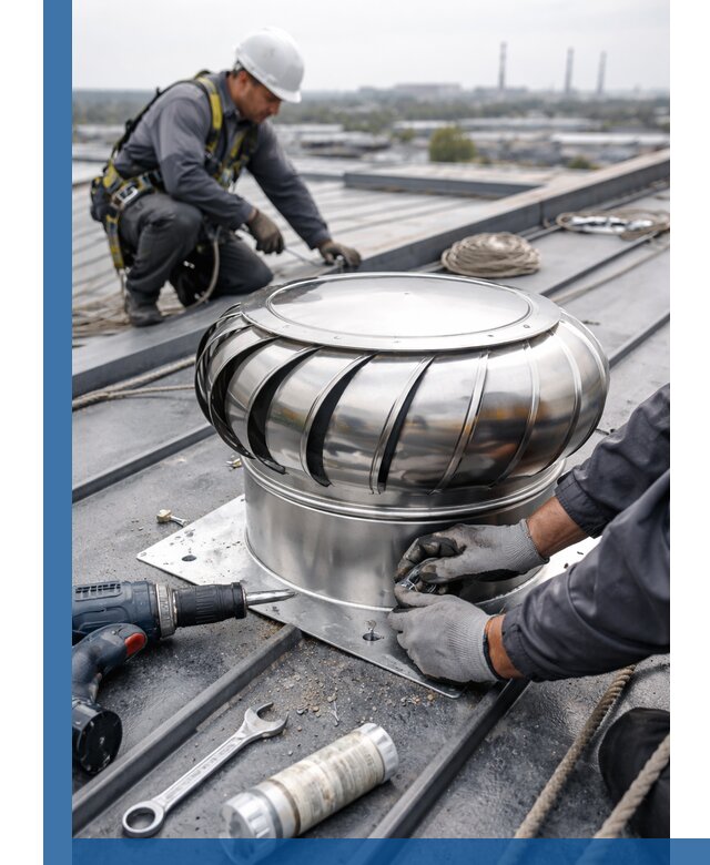 Установка дефлекторов на кровле в Котласе профессионально