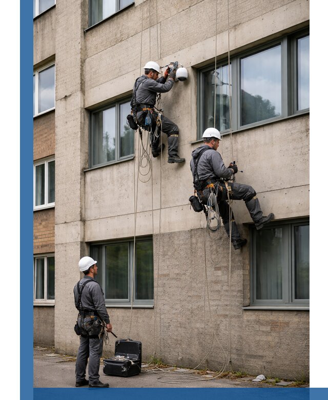 Монтаж фасадных камер видеонаблюдения в Котласе под ключ