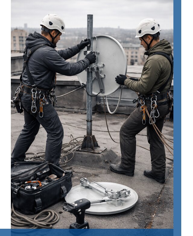 Демонтаж антенн на крыше в Котласе от 4663 р. | ВЫСОТНИК-Ктл