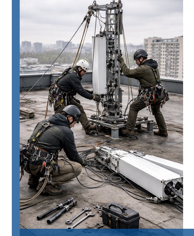 Демонтаж антенн на крыше зданий в Котласе с гарантией