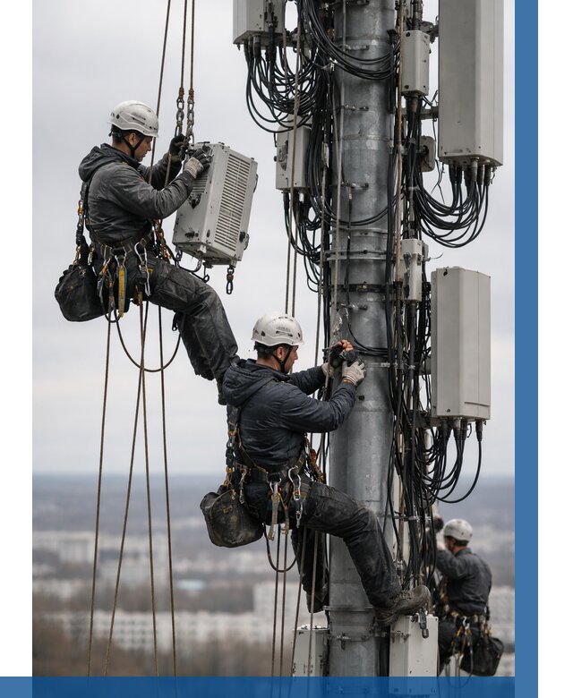 Монтаж оборудования связи на мачте в Котласе от 7772 р. | ВЫСОТНИК-Ктл