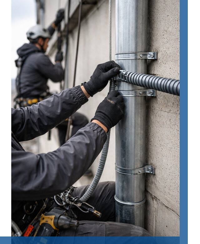 Монтаж гофры для кабеля в Котласе от 311 р. | ВЫСОТНИК-Ктл