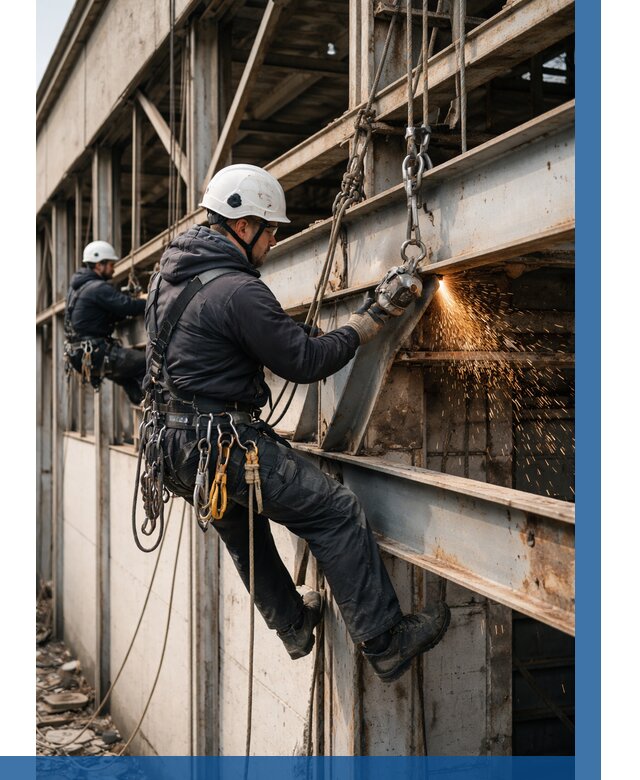 Демонтаж металлоконструкций на высоте в Котласе от 6736р. |ВЫСОТНИК-Ктл