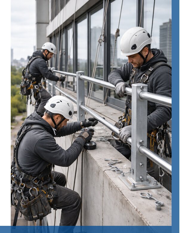 Монтаж ограждений на высоте в Котласе, от 1244 р. | ВЫСОТНИК-Ктл