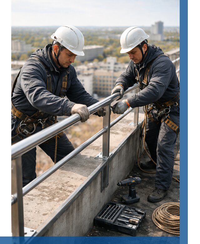 Монтаж перил на высоте в Котласе от 2591 р. | ВЫСОТНИК-Ктл