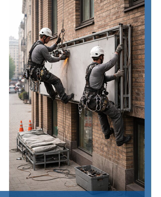 Демонтаж рекламной вывески в Котласе от 6736 р. | ВЫСОТНИК-Ктл