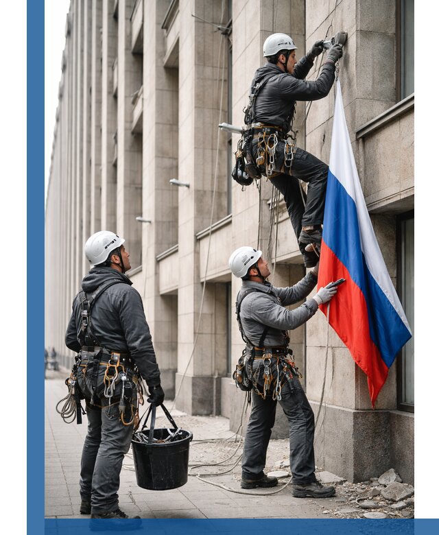 Профессиональная установка флагов на фасаде в Котласе