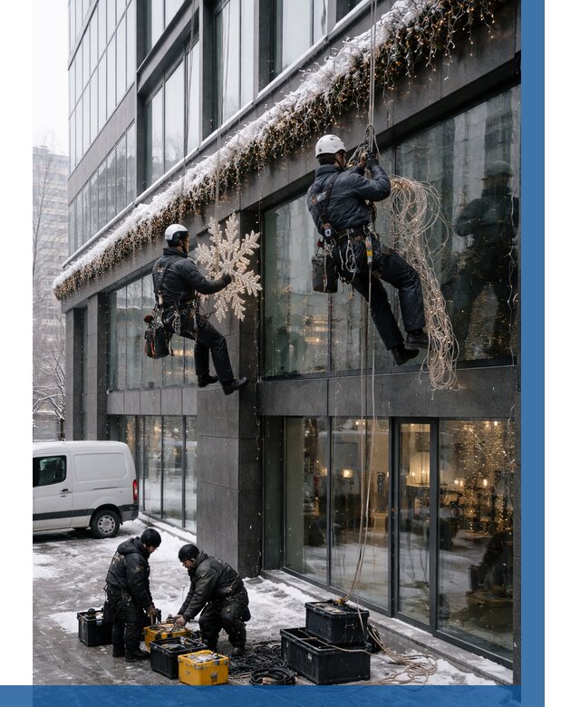 Демонтаж новогоднего оформления в Котласе от 5700 р. | ВЫСОТНИК-Ктл