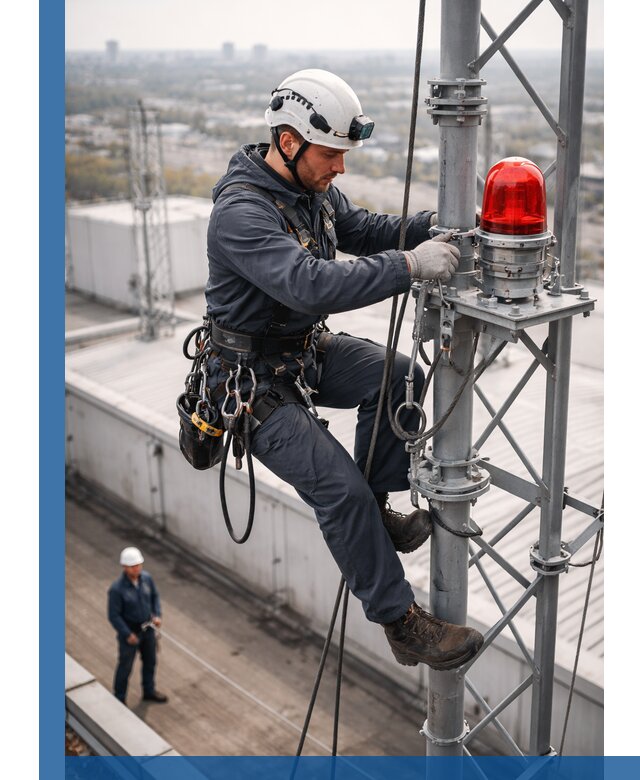 Монтаж заградительных огней и обслуживание объектов в Котласе