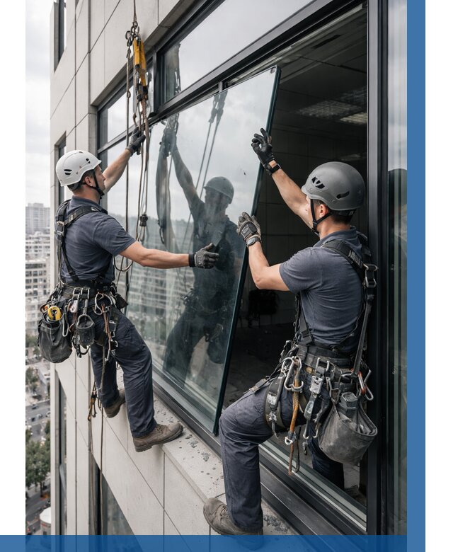 Замена стеклопакетов на высоте в Котласе от 5700 р. | ВЫСОТНИК-Ктл