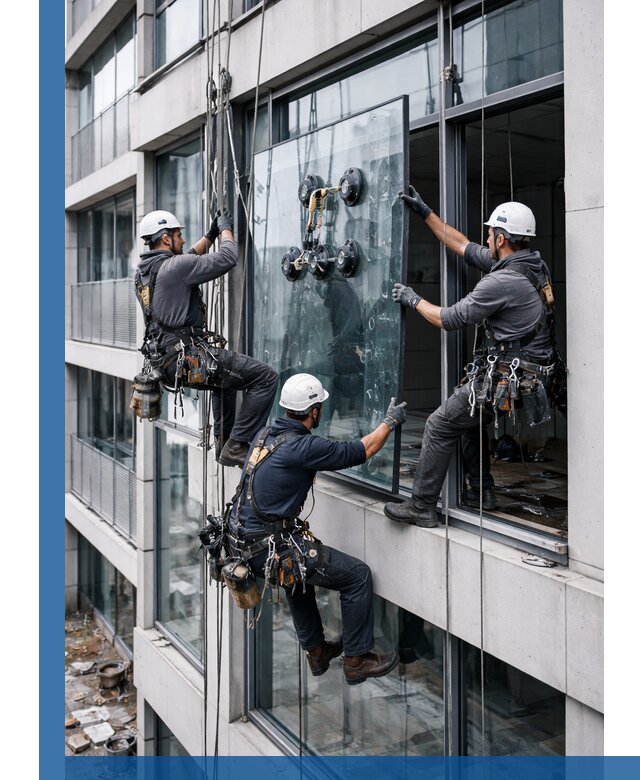 Фасадное остекление и монтаж витражей зданий в Котласе под ключ