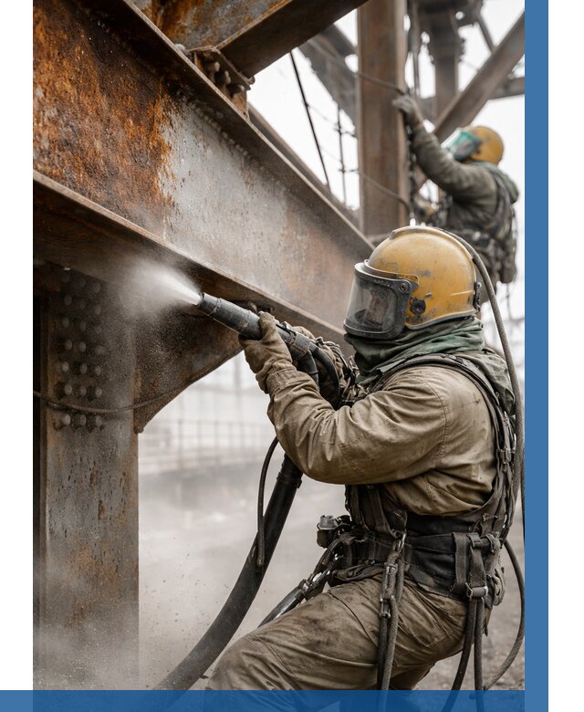 Пескоструйная очистка металлоконструкций в Котласе по 622 р. ВЫСОТНИК-Ктл