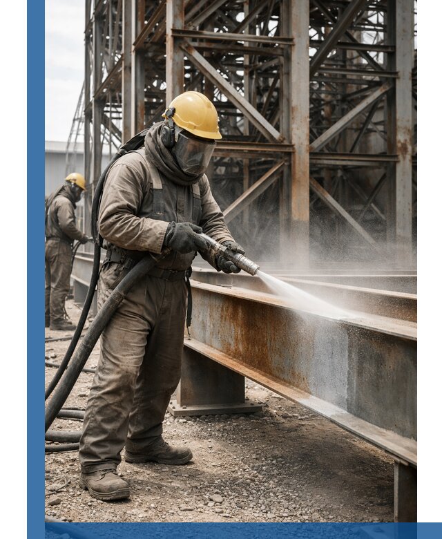 Пескоструйная очистка металлоконструкций в Котласе промышленная