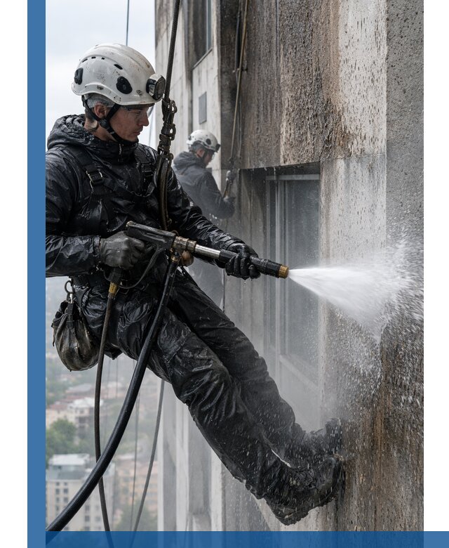 Гидроструйная очистка фасадов и конструкций в Котласе