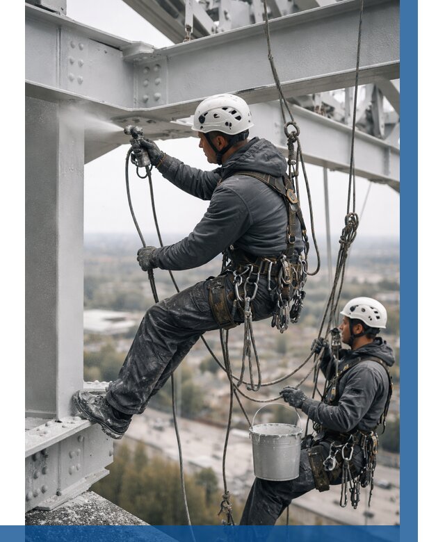 Покраска металлоконструкций на высоте в Котласе 363 р |ВЫСОТНИК-Ктл