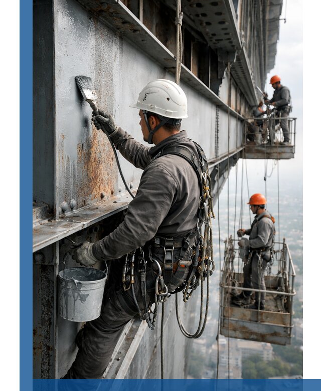 Покраска металлоконструкций на высоте в Котласе профессионально