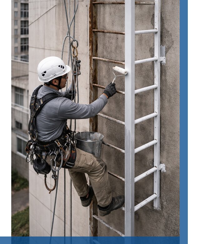 Покраска пожарных лестниц в Котласе от 4663 р. | ВЫСОТНИК-Ктл