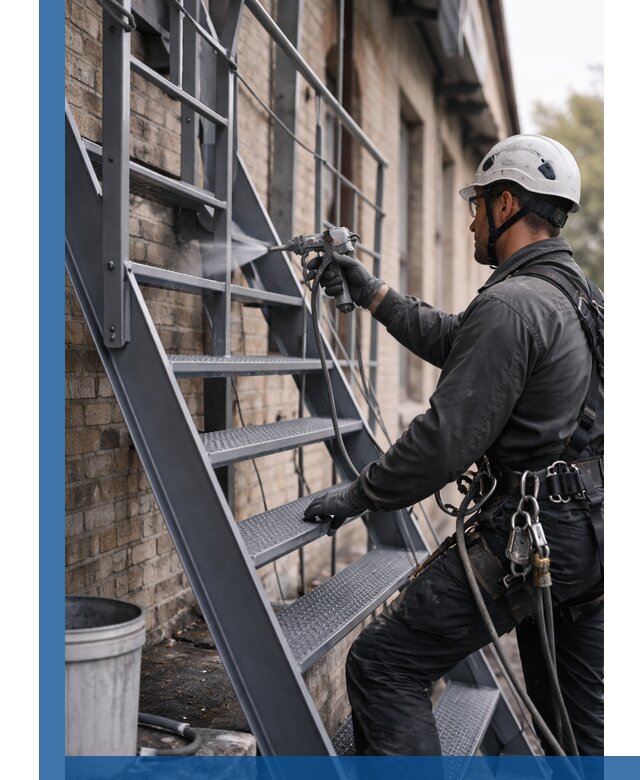 Покраска и антикоррозионная защита пожарных лестниц в Котласе