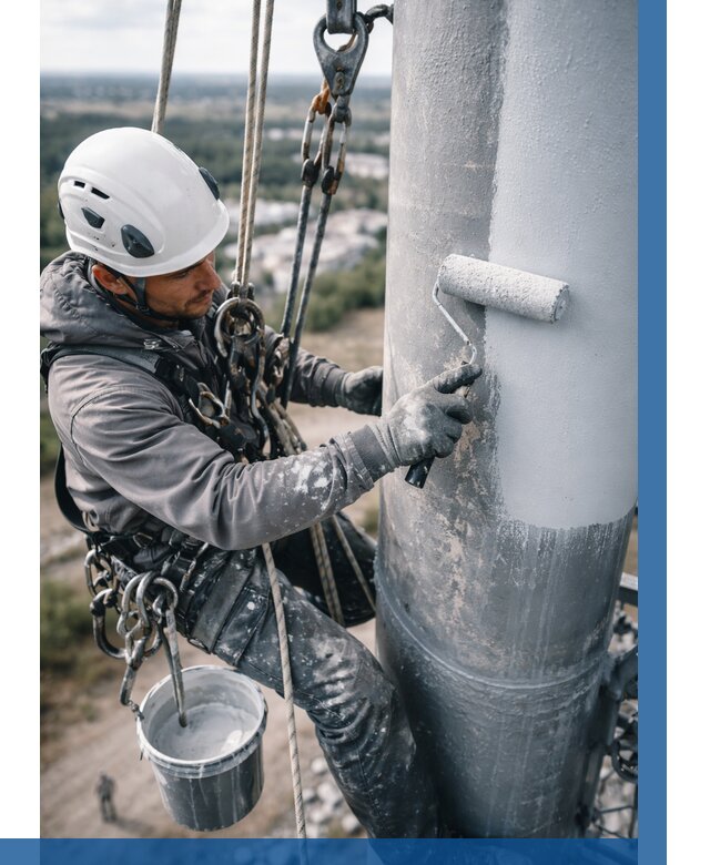 Покраска мачт связи под ключ в Котласе от 881 р. | ВЫСОТНИК-Ктл