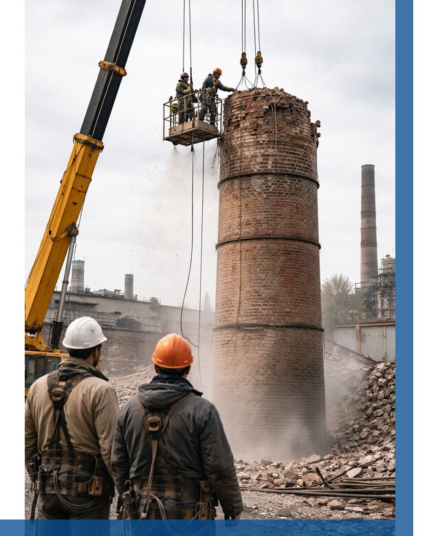 Демонтаж дымовой трубы в Котласе от 93267 р. | ВЫСОТНИК-Ктл, смета