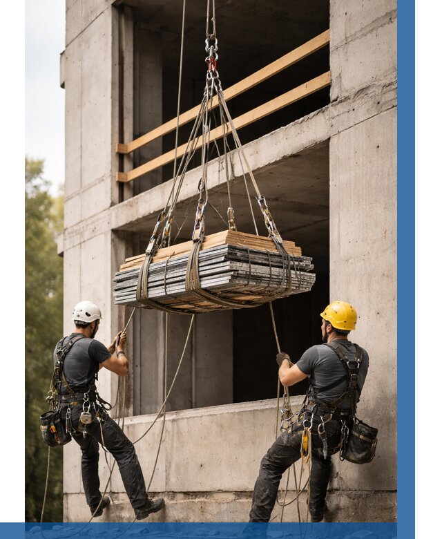 Подъем материала на этаж веревками в Котласе от 1554 р. | ВЫСОТНИК-Ктл