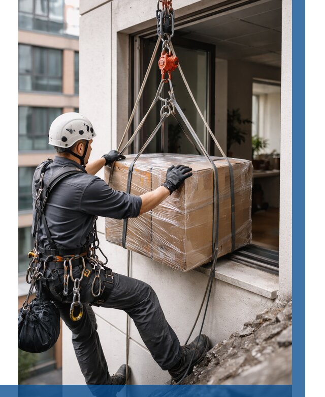 Подъем груза через окно в Котласе от 4663 р. | ВЫСОТНИК-Ктл