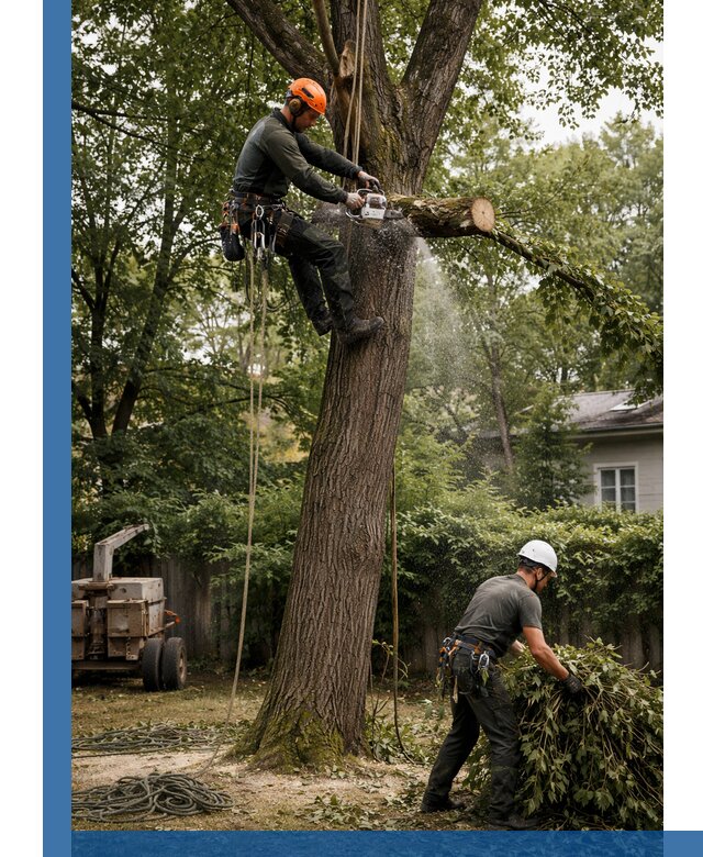 Кронирование деревьев в Котласе, безопасная высотная обрезка