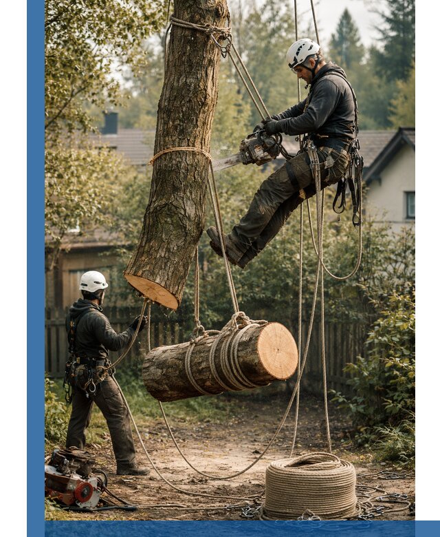 Валка деревьев частями в Котласе, безопасно и аккуратно