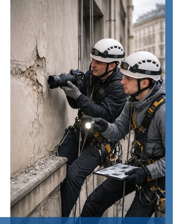 Фотофиксация дефектов фасада в Котласе от 4663 р. | ВЫСОТНИК-Ктл