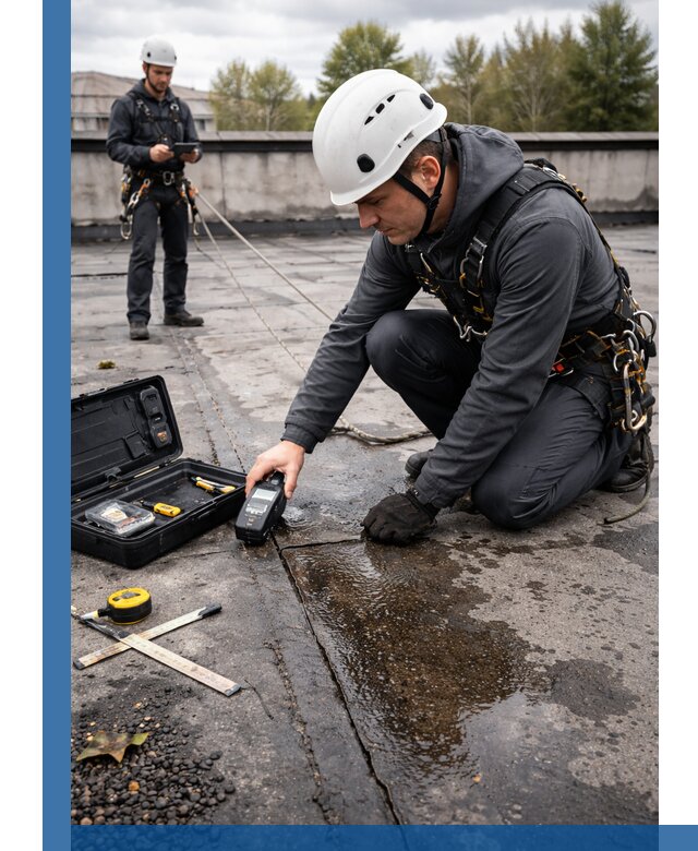 Обследование кровли на протечки и выявление дефектов в Котласе