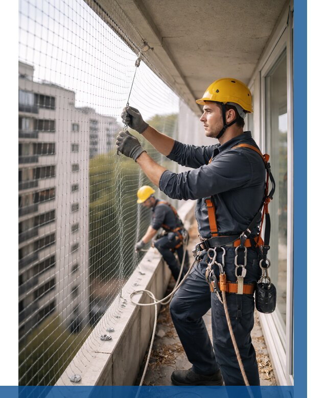 Монтаж сетки от птиц в Котласе от 4663 р. | ВЫСОТНИК-Ктл