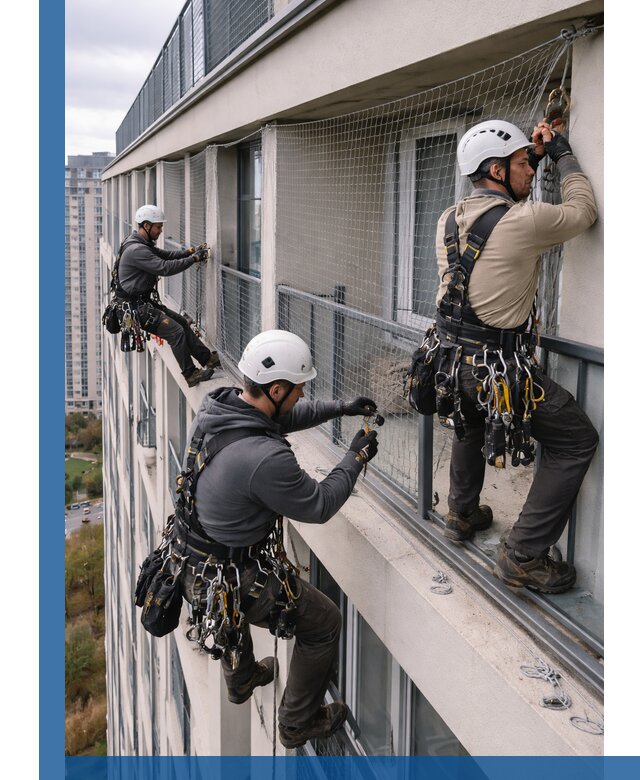 Профессиональный монтаж защитной сетки от птиц в Котласе