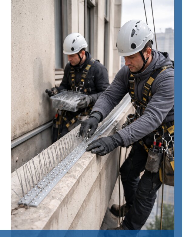 Установка шипов от птиц в Котласе от 881 р. | ВЫСОТНИК-Ктл